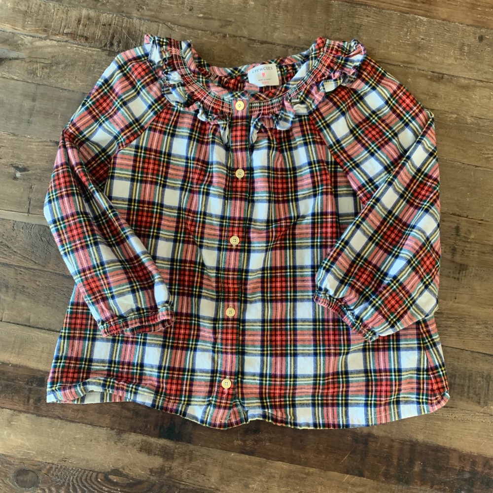 Crew Cuts Ruffle Sleeve and Neck | Long Sleeve Top | Girls Size 6-7
